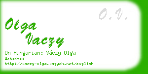 olga vaczy business card